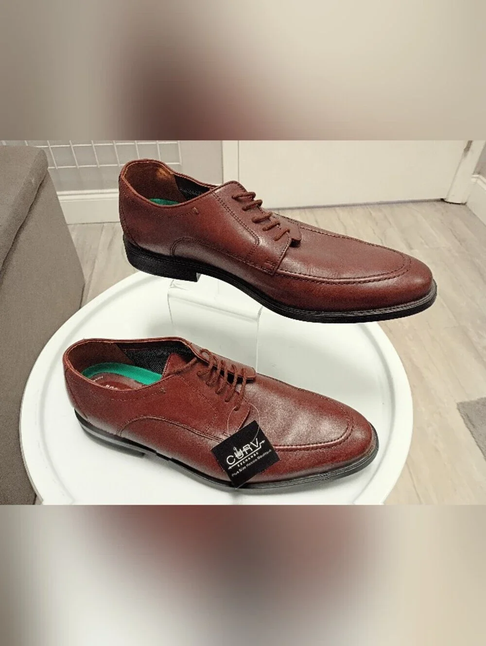 Men's BOSTONIAN Burgundy LEATHER Lace-Up Dress Shoes